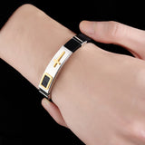 Titanium Steel Silicone Belt Buckle Bracelet Men's Jewelry