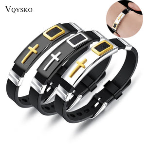 Titanium Steel Silicone Belt Buckle Bracelet Men's Jewelry
