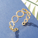 Copper Zirconia Cuff Bangle Bracelet - Gift for Women