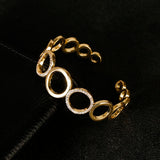 Copper Zirconia Cuff Bangle Bracelet - Gift for Women