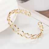 Copper Zirconia Cuff Bangle Bracelet - Gift for Women