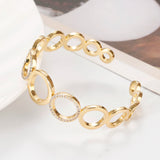 Copper Zirconia Cuff Bangle Bracelet - Gift for Women