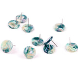 Tortoise Shell Stud Earrings, Acetate Round Circle Studs, Boho Earrings