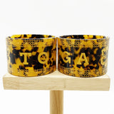 Tortoiseshell Cuff Bangles Bracelets With Flowers