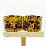 Tortoiseshell Cuff Bangles Bracelets With Flowers