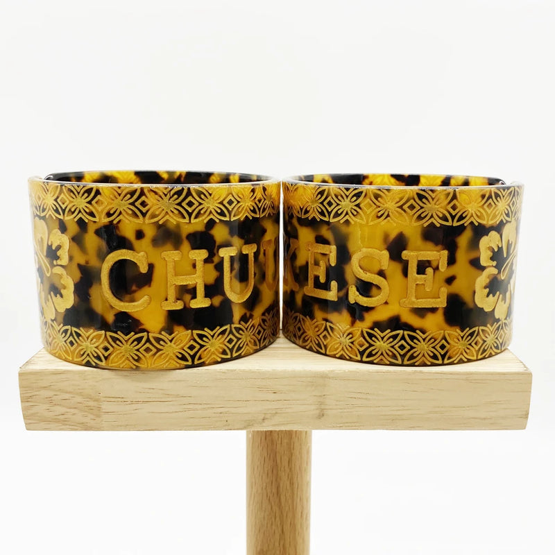Tortoiseshell Cuff Bangles Bracelets With Flowers