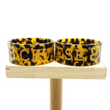 Tortoiseshell Cuff Bangles with Flowers - Island Names Bracelets