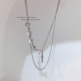 Cross Pendant Necklace Hiphop Punk Clavicle Chain Sweet Charm Jewelry