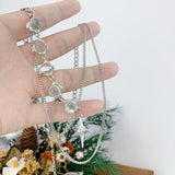 Cross Pendant Necklace Hiphop Punk Clavicle Chain Sweet Charm Jewelry