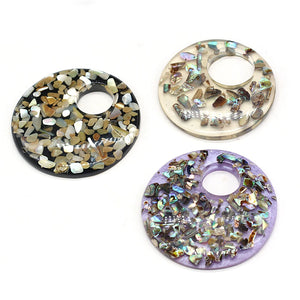 Resin Shell Pendant Big Hole Beads Charms for DIY Necklace Earring Making