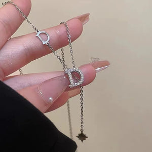 Zircon D Tassel Star Pendant Necklace Ladies Jewelry Gift