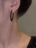 S925 Silver Needle Crystal Round Earrings Female Jewelry Gift