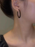 S925 Silver Needle Crystal Round Earrings Female Jewelry Gift