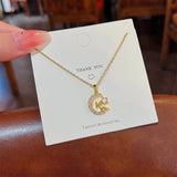 Titanium Steel Moon Necklace for Ladies High Jewelry Party