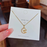 Titanium Steel Moon Necklace for Ladies High Jewelry Party