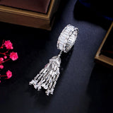 Delicate Zircon Tassel Ring Crystal Jewelry Gift ZK30