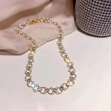 Zircon Pearl Clavicle Necklace Wedding Jewelry Gift