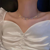 Zircon Pearl Clavicle Necklace Wedding Jewelry Gift