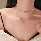 Zircon Pearl Clavicle Necklace Wedding Jewelry Gift