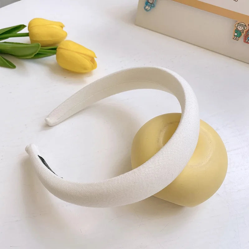 Solid Fabric Sponge Headband for Girls
