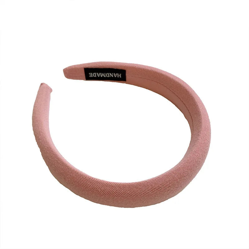Solid Fabric Sponge Headband for Girls
