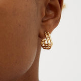 Geometry Hollow Earrings Silver
