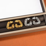 Geometry Hollow Earrings Silver