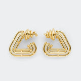 Geometry Hollow Earrings Silver