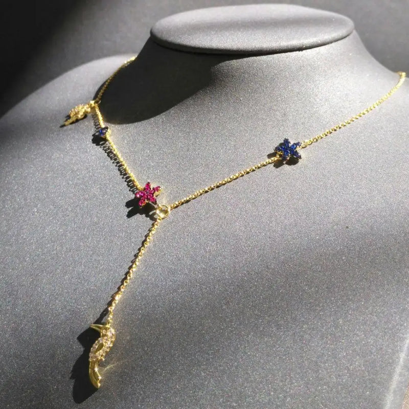 Tropical Forest Flowers Birds Adjustable Necklace Tassel Long Women Gift