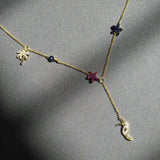 Tropical Forest Flowers Birds Adjustable Necklace Tassel Long Women Gift