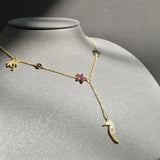 Tropical Forest Flowers Birds Adjustable Necklace Tassel Long Women Gift