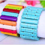 Turquoise Stone Bracelet for Women Elastic Bangles Jewelry Party Gift