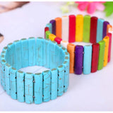Turquoise Stone Bracelet for Women Elastic Bangles Jewelry Party Gift