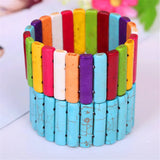 Turquoise Stone Bracelet for Women Elastic Bangles Jewelry Party Gift