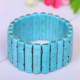 Turquoise Stone Bracelet for Women Elastic Bangles Jewelry Party Gift