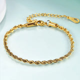 Stainless Steel Rope Chain Bracelet for Men Women