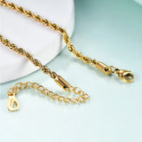 Stainless Steel Rope Chain Bracelet for Men Women