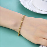Stainless Steel Rope Chain Bracelet for Men Women