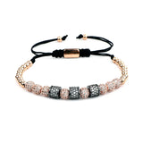 CZ Micro Pave Tube Ball Beaded Bracelet Bangle For Women Men