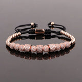 CZ Micro Pave Tube Ball Beaded Bracelet Bangle For Women Men