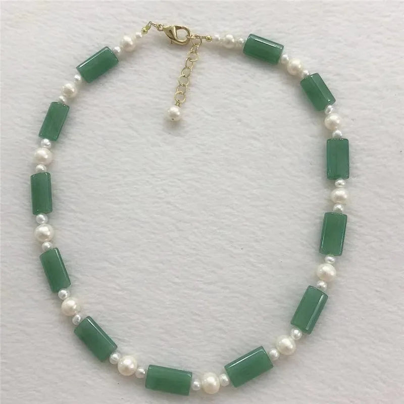 Freshwater Pearl Jades Necklace