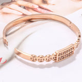 Vintage Abacus Titanium Steel Bracelet Rose Carabiner Jewelry