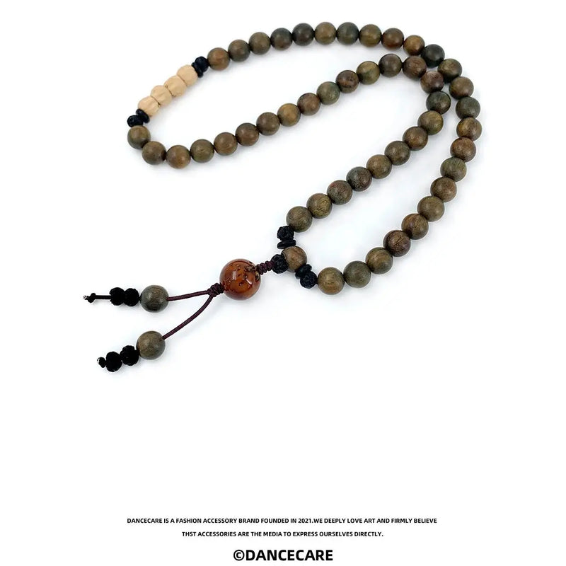 Vintage Sandalwood Beaded Bracelet Charm for Women Men Girls