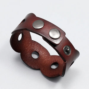 Vintage Punk Hollow Leather Bracelets for Men and Women