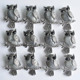 Vintage Copper Plated Owl ShimmerStone Pendants for Jewelry Making 8pcs/lot