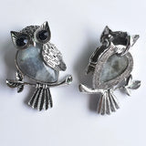 Vintage Copper Plated Owl ShimmerStone Pendants for Jewelry Making 8pcs/lot