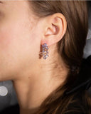 Water Drop Light Purple Stone Women 585 Rose Wedding Earrings