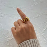 Waterproof 18K Stainless Steel CZ Rings for Women
