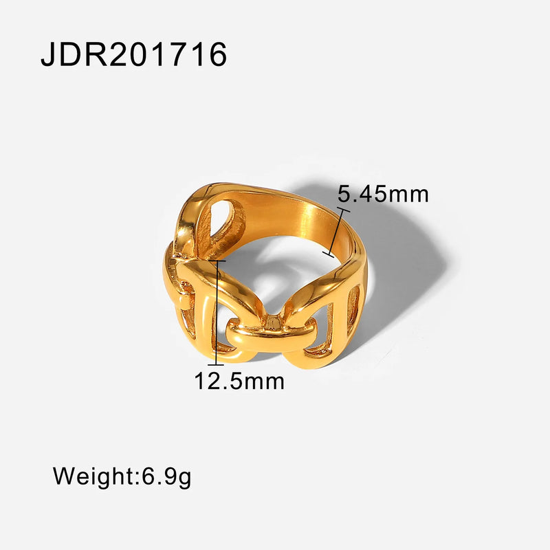 Waterproof 18K Stainless Steel CZ Rings for Women