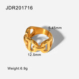 Waterproof 18K Stainless Steel CZ Rings for Women